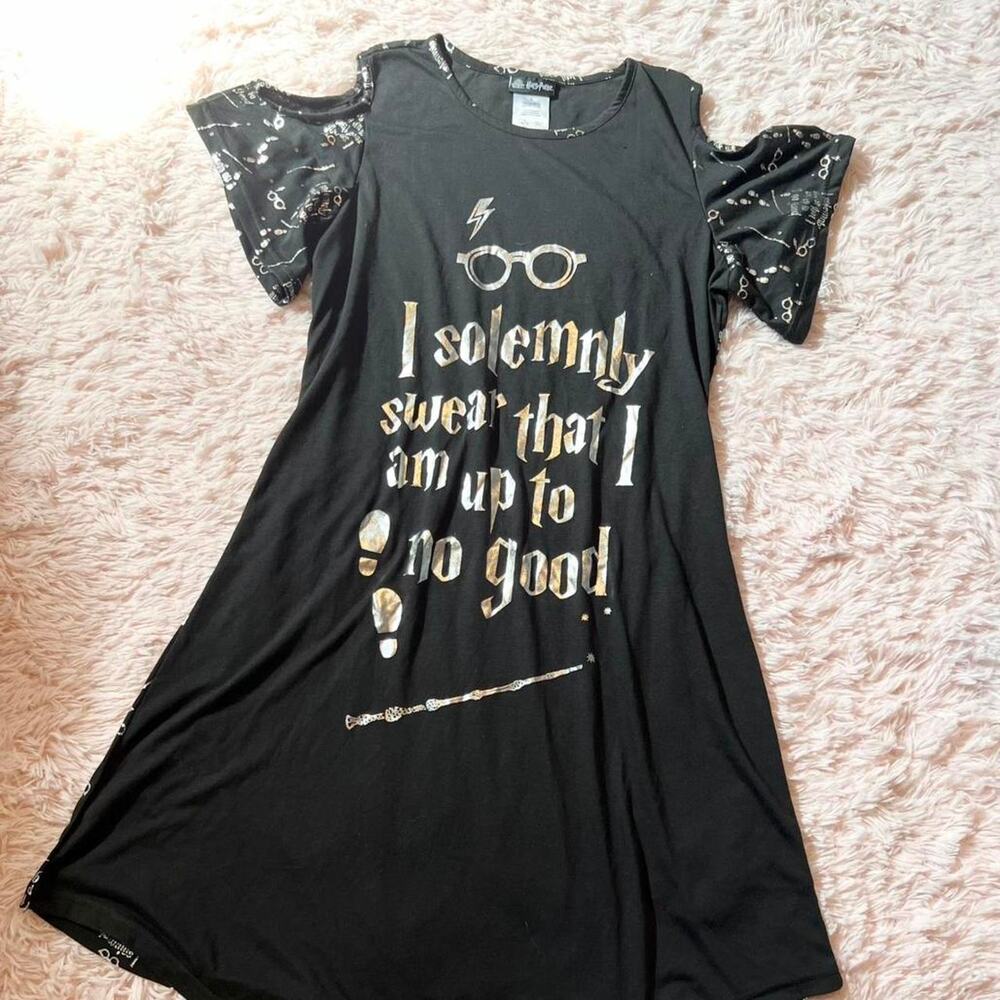Girls' Harry Potter I Solemnly Swear Magical Kidcore Shoulder Cut Out Nightgown‎